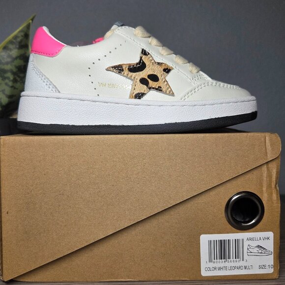 NEW!!! Vintage Havana Ariella Sneakers White Leopard Multi – Size 10 Toddler - Picture 2 of 13